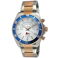 Peugeot Mens Rose Gold and Stainless Steel Circular Calendar Watch