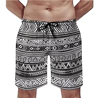 Grey Tribal Swim Trunks Quick Dry Summer Beach Swimming Trunks Men's Casual Shorts