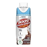 Boost Nutritional Drinks Glucose Control with Extra Nutrient Support Drink, Rich Chocolate, 8 Fl Oz, Pack of 24 Packaging may vary