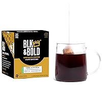 BLK & BOLD Single Serve Organic Coffee - Ethically Sourced Single Coffee Packets - 8 Servings of Fair Trade, Light Roast Perfection, No Machine Needed (Limu - Light Roast)(8 Count)