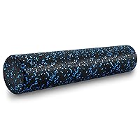 ProsourceFit High Density Foam Rollers 36 - inches long, Firm Full Body Athletic Massage Tool for Back Stretching, Yoga, Pilates, Post Workout Muscle Recuperation, Black/Red