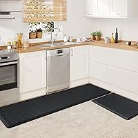 WISELIFE Kitchen Mat Cushioned Anti Fatigue Floor Mat,Thick Non Slip Waterproof Kitchen Rugs and Mats,Heavy Duty Foam Standing Mat for Kitchen,Floor,Office,Desk,Sink,Laundry (17.3