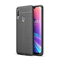 Back Case Cover Compatible with Asus Zenfone Max Pro M2 ZB631KL Case,Shockproof High Impact Tough Rubber Rugged Hybrid Case Protective Anti-Shock Shatter-Resistant Mobile Phone CaseLeather texture Pro