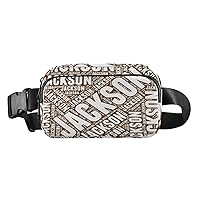 Brown Custom Fanny Pack Everywhere Belt Bag Personalized Fanny Packs for Women Men Crossbody Bags Fashion Waist Packs Bag with Adjustable Strap for Travel Sports Cycling Outdoors