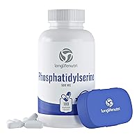 Phosphatidylserine 500mg 180 Vegetarian Capsules | Soy Free Non GMO Made in USA | Nootropic Brain Supplement | Natural Memory Ultimate | PS Pure Complex 500 mg Powder Pill
