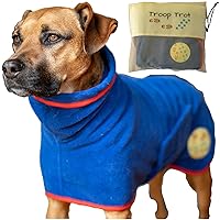 Dog Bathrobe - Dog Towels for Drying Dogs - Super Absorbent Pet Bathrobe - Premium Dog Robes for After Bath - Quick Drying Microfiber Dog Towel Wrap (M, Bark Blue)