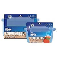 Ziploc Endurables Large Pouch and Medium Container, Reusable Silicone Bags and Food Storage Meal Prep Containers for Freezer, Oven, and Microwave, Dishwasher Safe