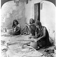 Hopi Potters C1903 Na Hopi Woman Coiling Clay Into A Ceramic Vessel At Oraibi Arizona Stereograph C1903 Poster Print by (18 x 24)