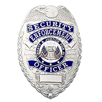 SECURITY OFFICER Costume Badge, Enameled & Plated, Pin Catch Design, 3-1/8