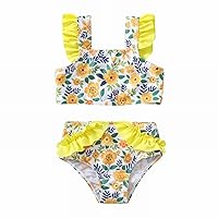 Little Girls Swim and Autumn Korean Version of The Hot Small Floral Strap Bikini Girls Plus Size Swimsuits Size 16-18