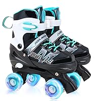 Sowume Adjustable Roller Skates for Girls and Women, All 8 Wheels of Girl's Skates Shine, Safe and Fun Illuminating for Kids