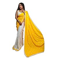 Traditional Indian Women Handloom Saree With Beautiful Colours & Blouse Muslim Sari 972j