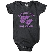 Crazy Dog T-Shirts Raisins Are Not Candy Baby Bodysuit Funny Healthy Snack Joke Jumper For Infants