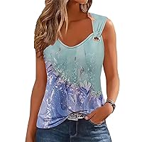 Women Summer Tops Casual Spaghetti Strap Tank Tops 2024 Loose Fit Trendy Lace Sleeveless T Shirts
