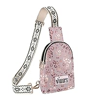 Leopard Print Sling Bag Travel Leather Fanny Pack Fashion Crossbody Bags for Women Gifts for Hiking Cycling Running