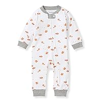 Burt's Bees Baby Baby Girls Pajamas, Sleep and Play Loose Fit, 100% Organic Cotton, Soft One-piece PJs, Diagonal Zip Up Romper Newborn Essentials with Interior Zipper Guard in sizes NB to 6-9 Months