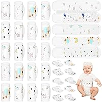 20 Pcs Adjustable Baby Infant Umbilical Cord Comfort Cotton Belly Band Adjustable Baby Umbilical Belt Umbilical Cord Cover Belt for Newborn for Boy Girl 0-12 Months Babies, 5 Styles, Cute