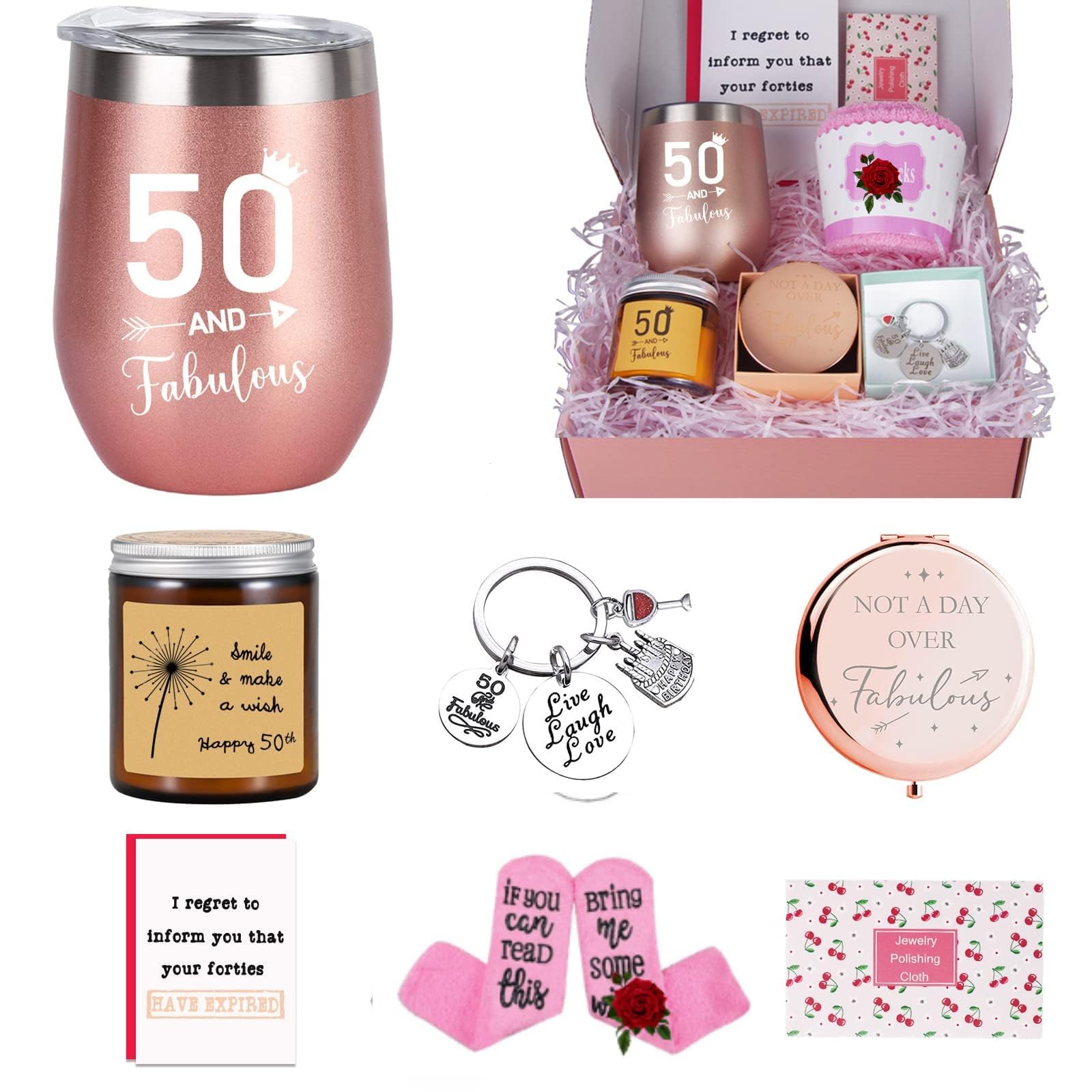 Mua 50th Birthday Gifts for Women, 50 and Fabulous Gift Basket for ...