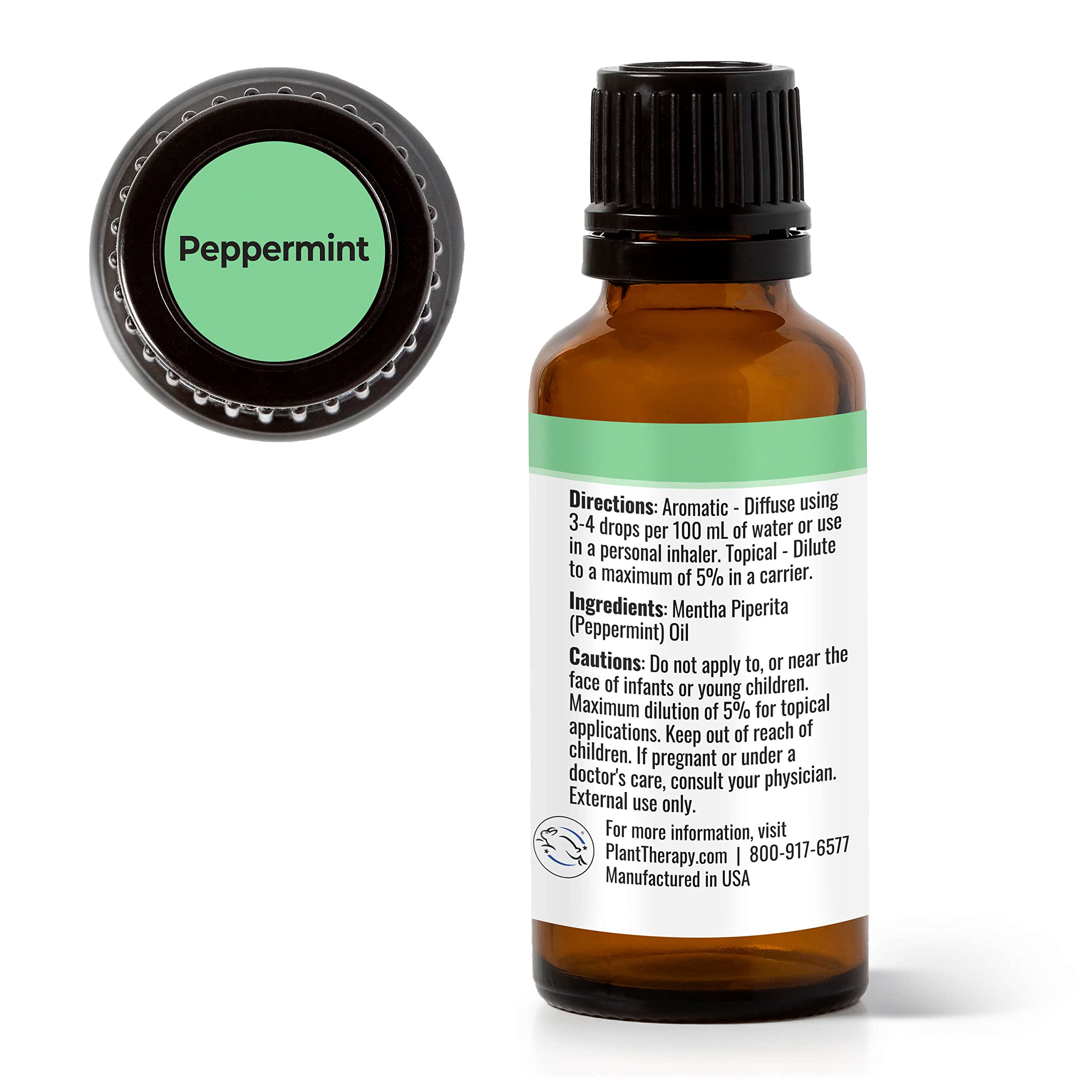 Plant Therapy Peppermint Essential Oil 100% Pure, Undiluted, Natural Aromatherapy, Diffuse & Topical Use, DIY for Energy, Tension, Soothing Massage, Respiratory, & Digestion,Therapeutic Grade 30 mL (1 oz)