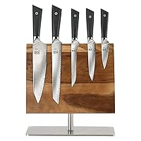Premium Grade Super Steel 6-Piece Knife Set with Magnetic Stand, G10 Handles
