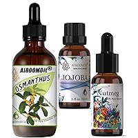 4+2 oz Osmanthus Nutmeg Jojoba Essential Oil Set for Candles Massage Oil for Living Rooms Office Laundry Diffusers Refill Oil