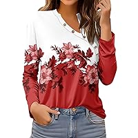 Casual Long Sleeve Tops for Women 2024 Valentine's Day Trendy Irregular Button Down Shirts Plus Size Tunic Top