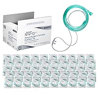 Dynarex Nasal Cannulas for Oxygen Therapy - 4' Crush Resistant Oxygen Supply Tubing for Adults - Soft Cushion Tip Universal Connector - 50 Per Case