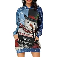 EFOFEI Women Loose Color Block Christmas Sweatshirts Santa Printed Oversized Pullover Funny Top
