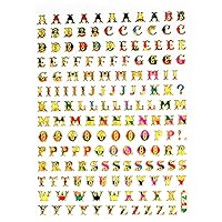 NipitShop 1 Sheets Gold Alphabet Letter A-Z Art Vinyl Wall Stickers Decal Cute sticker Reflective Craft Self-adhesive Sticker Decorative Scrapbook for Kid Birthday Card Diary (Letter A-Z Stickers 019)
