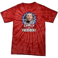 Three Stooges Curly for President Tie Dye Spiral Short Sleeve T-Shirt for Kids