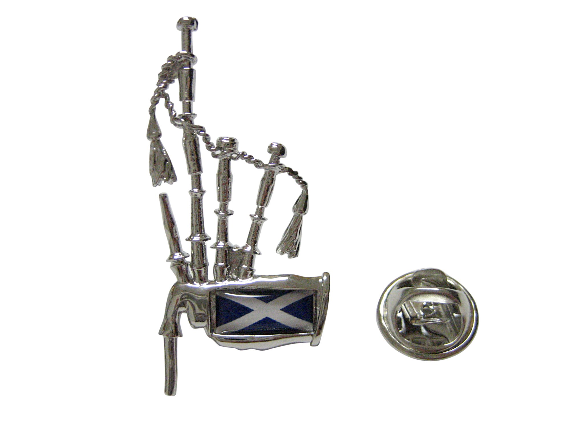 Kiola Designs Scotland Flag Scottish Bag Pipes Music Instrument Lapel Pin