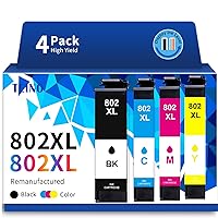 TEINO 802XL Ink Cartridges Combo Pack for Epson Printer Remanufactured Replacement for Epson 802 802XL Ink Cartridges for Epson Workforce Pro WF-4730 WF-4720 WF-4734 WF-4740 EC-4020 EC-4030 (4-Pack)