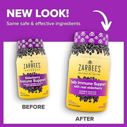 Zarbee's Adult Elderberry Immune Support Gummies, Berry 60ct