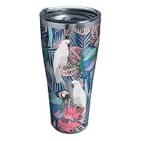 Tropical Birds Collage Insulated Tumbler 30oz Stainless Steel