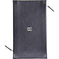 DUO Double Zip Travel Wallet - Dual Sized Minimalist Design, Fits Phone, Passport & Cards, Premium Matte Leather, Handmade in Europe - Black