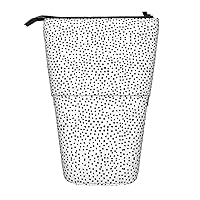 BREAUX Black And White Dot Print Expandable Storage Bag, Vertical Storage Bag, Expandable Cosmetic Bag