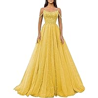 Yellow Prom Dresses Long Plus Size Sequin Formal Evening Gown Off The Shoulder Sparkly Dress Size 18W