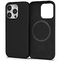 Sinjimoru 4-Layer Silicone iPhone 15 Pro Max Case for MagSafe, Magnetic Protective Phone Cover Cases as iPhone Accessories for iPhone 12 13 14 15 Series. Silicone Case for MagSafe Black