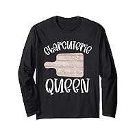 Charcuterie Queen Shirt For Women Charcuterie Board Hostess Long Sleeve T-Shirt