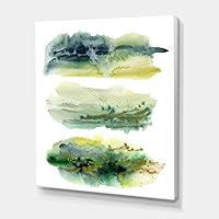 Golden Green Abstract Clouds With Blue Points I Modern Canvas Wall Art 24x32