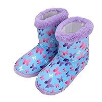 Girls Fuzzy Warm Soft Boot Slipper Non-Slip House Shoes Outdoor Indoor Winter Cozy Warm Kids Slipper