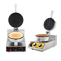 Dyna-Living 110V 1200W 5-Heart Shaped Waffle Machine & 110V 1200W Commercial Waffle Cone Maker