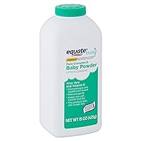 Equate Pure Cornstarch Baby Powder Aloe Vera and Vitamin E (15 oz 2 Pack)