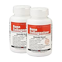 Bone Collagenizer Ultra - 60 Veggie Capsules, Pack of 2 - with Patented ch-OSA Complex + Choline, Inositol, MK7 & Vitamin B12 - GMO Free - 60 Total Servings