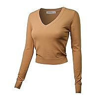 Women's Awesome 21 Women's Classic Viscose Blend Long Sleeve Crop Sweater