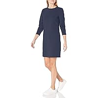 Amazon Essentials Women's Crewneck Long-Sleeve Fleece Above-The-Knee Dress