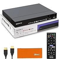 Sony Blu Ray DVD Player with Remote, 3D Streaming, Sony DVD Player BDP-S6700 - Built in Wi-Fi & Bluetooth. Bundle- CD/DVD/Blu Ray Player, Remote, Zdirect HDMI Cable, Lens Cloth