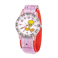 Looney Tunes Kids Watch, Bugs Bunny, Tweety, Sylvester, Coyote & Road Runner, Daffy Duck, Tasmanian Devil Plastic Time Teacher Analog Quartz Watch with Nylon Strap
