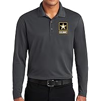 US Army Long Sleeve Polo Pocket Print