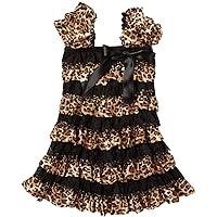 Black Leopard Ruffle Dress Girl's